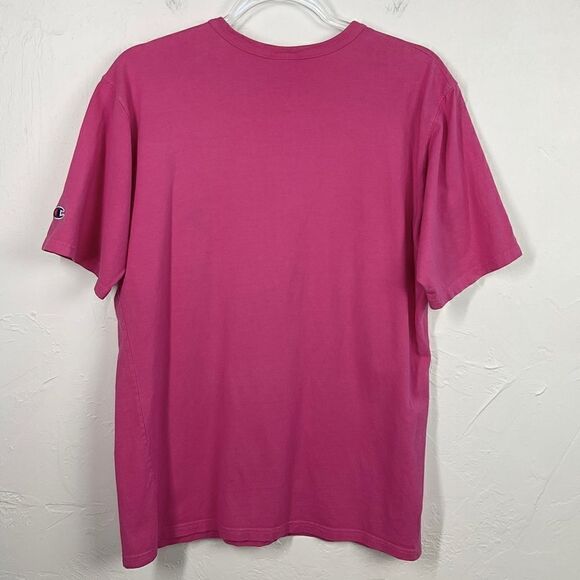 Champion Pink Reverse Weave Big C Short Sleeve T-Shirt Large - Picture 4 of 6